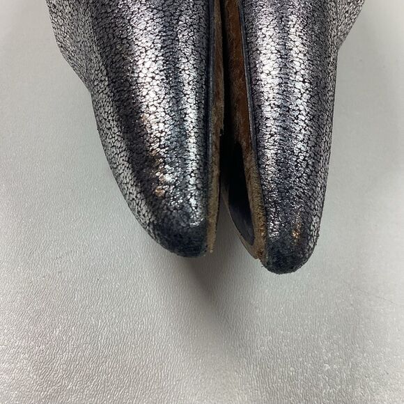 Vince Ralston Silver Metallic Leather Mules Size 8 - Picture 15 of 15